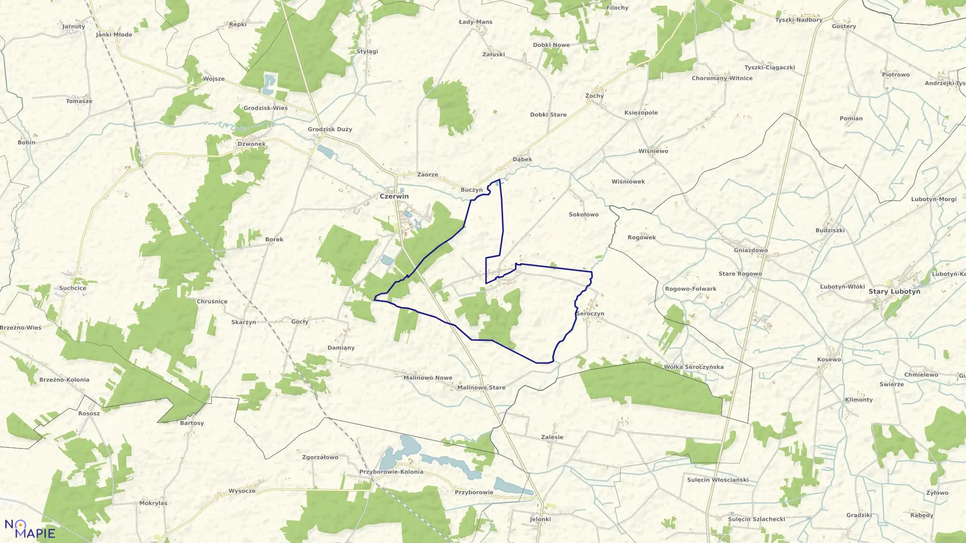 Mapa obrębu LASKI SZLACHECKIE w gminie Czerwin