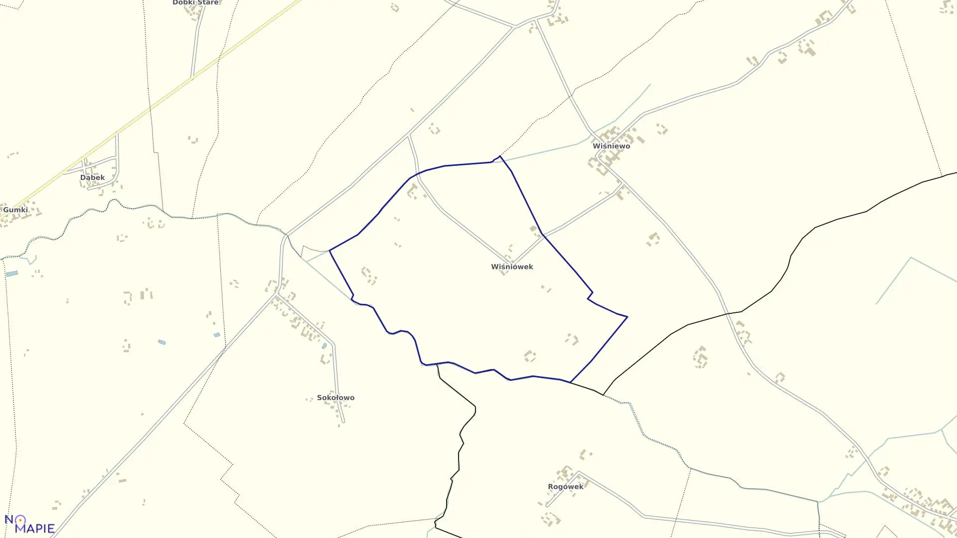 Mapa obrębu WIŚNIÓWEK w gminie Czerwin